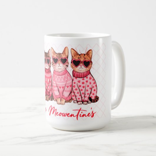 Happy Meowentines Day Cat Tasse (VorderseiteRechts)