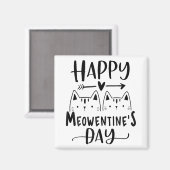 Happy Meowentine's Day Funny Valentine's Day Cat L Magnet (Vorderseite/Rückseite)