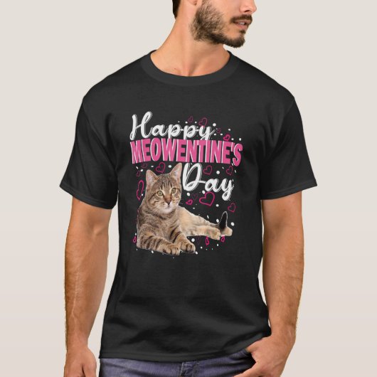 Happy Meowentine's Day Funny Valentine's Day Cat T-Shirt (Vorderseite)