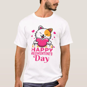 Happy Meowentines Day Niedliche Paare Valentinstag T-Shirt