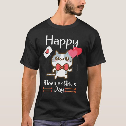 Happy Meowentine's Day Valentine for Cat Niedlich T-Shirt (Vorderseite)