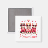 Happy Meowentines Funny Cute Valentine Cats Love C Magnet (Vorderseite/Rückseite)