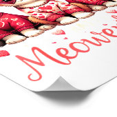Happy Meowentines Funny Cute Valentine Cats Love C Poster (Ecke)