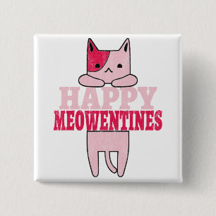 Happy Meowentines   Valentinische Tagesgeschenke f Button