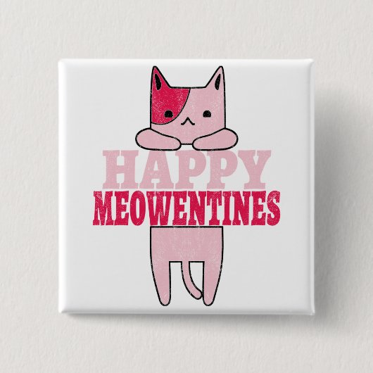 Happy Meowentines | Valentinische Tagesgeschenke f Button (Vorderseite)