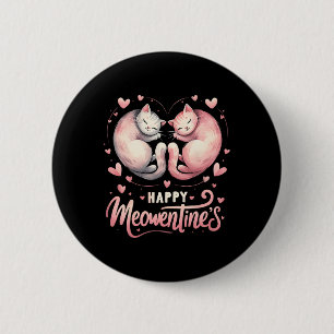 Happy Meowentins Niedliche Valentine Cat Lover Cou Button