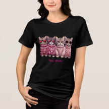 Happy Meowline’s Süßes Katzen Frauen T-Shirt
