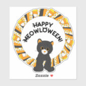 Happy Meowloween Black Cat Halloween Candy Corn Aufkleber (Blatt)