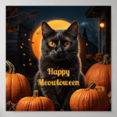 Happy Meowloween Cat Themed Party Poster (Vorne)