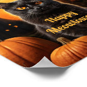 Happy Meowloween Cat Themed Party Poster (Ecke)