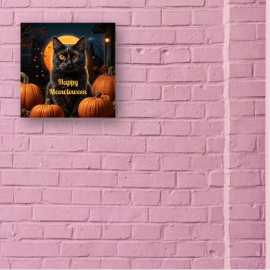 Happy Meowloween Cat Themed Party Poster