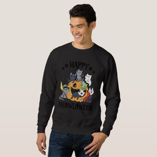 Happy Meowloween Cute Cat  Halloween Costume  Cats Sweatshirt (Vorne ganz)