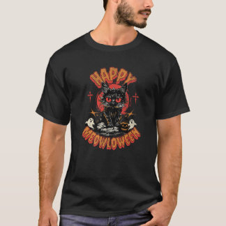 Happy Meowloween Kostüm Feline Cat Lovers Hallowag T-Shirt