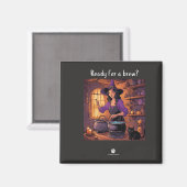 Happy Meowloween! Magnet (Vorderseite/Rückseite)