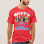 Happy Meownukkah Cats on Menorah für Hanukkah Chan T-Shirt<br><div class="desc">Happy Meownukka Katzen auf Menorah für Hanukka Chanukah.</div>