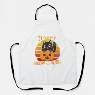Happy Meowoween - Niedliches Black Cat Halloween-P Schürze