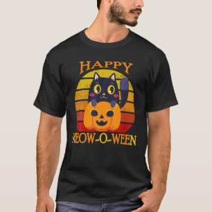 Happy Meowoween - Niedliches Black Cat Halloween-P T-Shirt