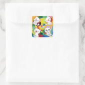 Happy Meows Quadratischer Aufkleber (Tasche)