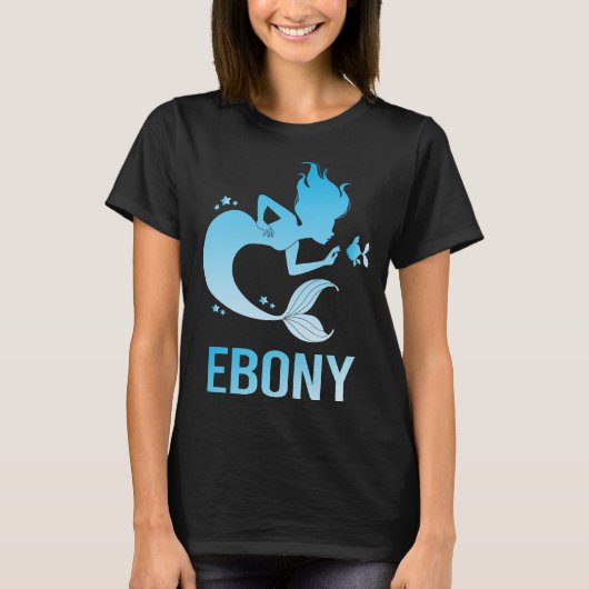 Happy Mermaid - Ebony Name T-Shirt (Vorderseite)