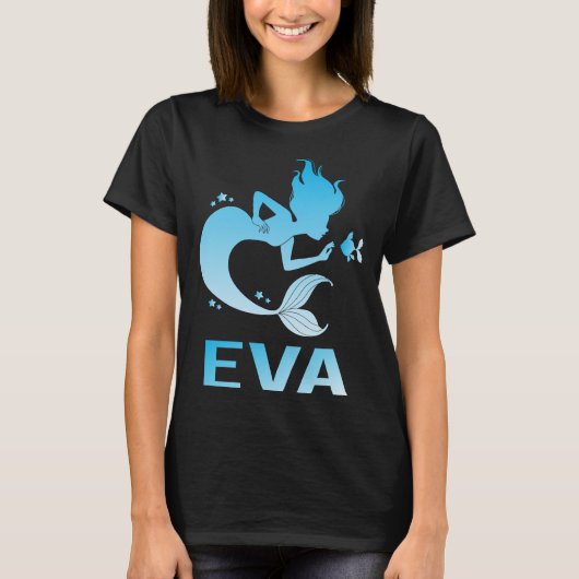 Happy Mermaid - Eva Name T-Shirt (Vorderseite)