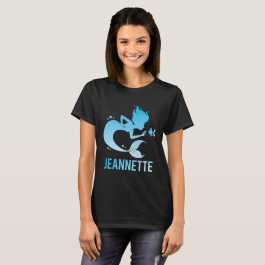 Happy Mermaid - Jeannette Name T-Shirt (Vorne ganz)