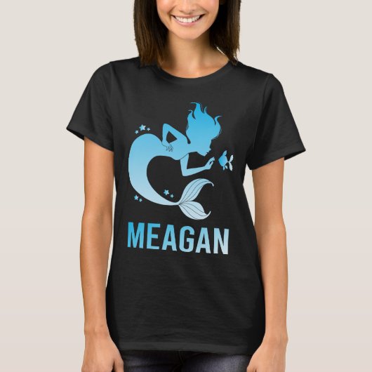 Happy Mermaid - Name Meagan T-Shirt (Vorderseite)