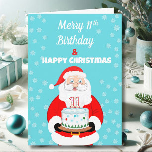 Happy Merry 11. Geburtstag Weihnachten Weihnachten Karte