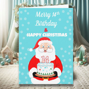 Happy Merry 14. Geburtstag Weihnachten Weihnachten Karte