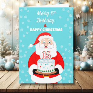 Happy Merry 15. Geburtstag Weihnachten Weihnachten Karte