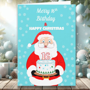 Happy Merry 16. Geburtstag Weihnachten Weihnachten Karte