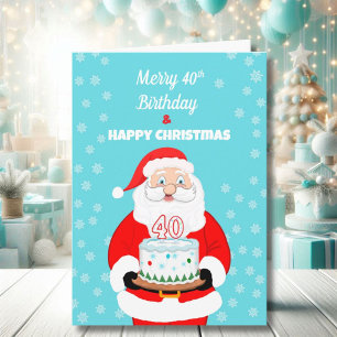 Happy Merry 40. Geburtstag Weihnachten Weihnachten Karte