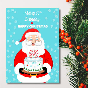 Happy Merry 55. Geburtstag Weihnachten Weihnachten Karte