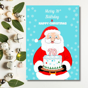 Happy Merry 70. Geburtstag Weihnachten Weihnachten Karte