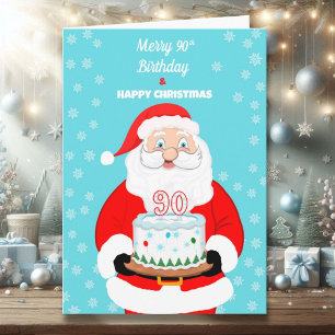 Happy Merry 90. Geburtstag Weihnachten Weihnachten Karte