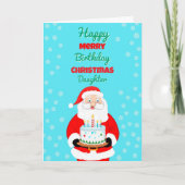 Happy Merry Birthday Weihnachten-Tochter Karte (Vorderseite)