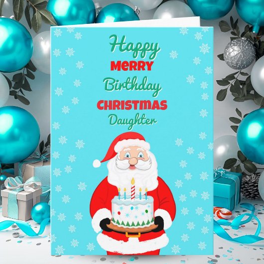Happy Merry Birthday Weihnachten-Tochter Karte
