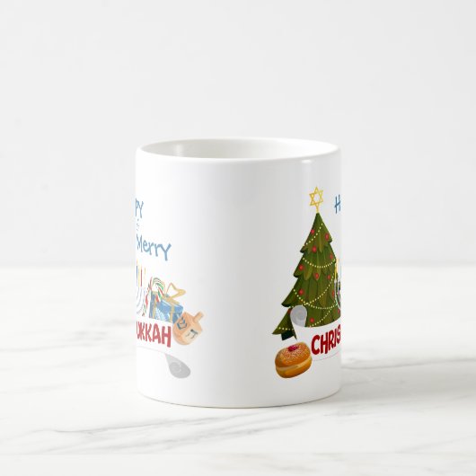 Happy & Merry Chrismukkah Fun Interfaith Holiday Kaffeetasse (Mittel)