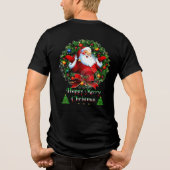 Happy Merry Christmas Festive Holiday T-Shirt Tri-Blend Shirt (Rückseite)