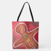Happy Merry Christmas Gingerbread Mann Red Tasche (Vorderseite)