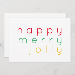 HAPPY MERRY JOLLY 12x18 Flat Card Feiertagskarte