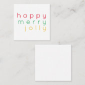 HAPPY MERRY JOLLY 2.5" Square Flat Note Card Mitteilungskarte (Vorne/Hinten)
