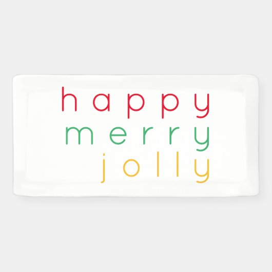 HAPPY MERRY JOLLY 2'x1' Banner (Horizontal)