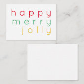 HAPPY MERRY JOLLY 3.5x2.5 Flat Note Card Mitteilungskarte (Vorne/Hinten)