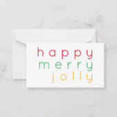 HAPPY MERRY JOLLY 3.5x2 Flat Note Card Mitteilungskarte (Vorderseite)