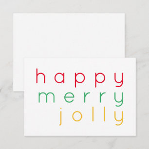 HAPPY MERRY JOLLY 3.5x5 Flachkarte Mitteilungskarte