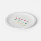 HAPPY MERRY JOLLY 7" Round Paper Tellers Pappteller (Schrägansicht)