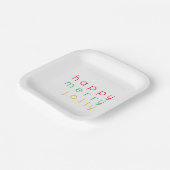 HAPPY MERRY JOLLY 7" Square Paper Tellers Pappteller (Gewinkelt)