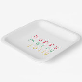 HAPPY MERRY JOLLY 9" Square Paper Tellers Pappteller (Gewinkelt)