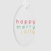 HAPPY MERRY JOLLY Acrylic Oval Ornament (Vorderseite)