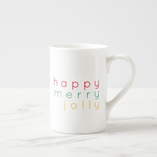 HAPPY MERRY JOLLY Bone China Tasse (Rechts)